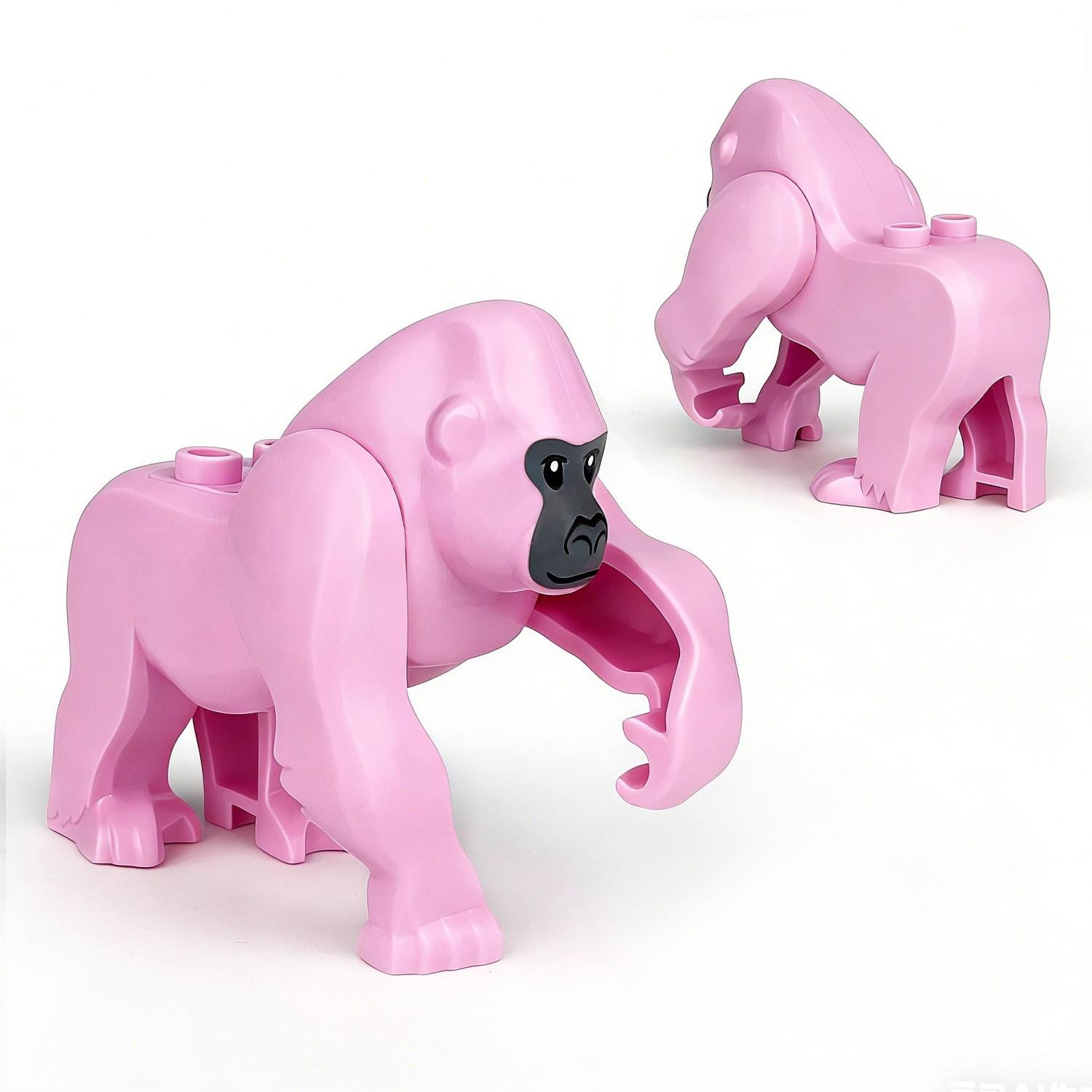 TOOUEE 4PCS Chimpanzee Building Blocks Set, Plastic Animal Figurine , Compatible with Major Brands, Creative Desktop Decor Home Office Collection Model for Animal Lovers, Gift for Christmas Halloween