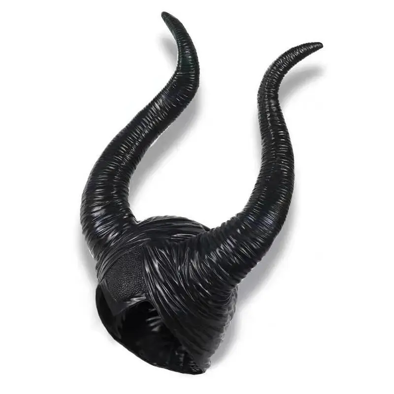 Halloween Devil Bar Maleficent cosplay Props Black Bullhorn Headgear Mask Wizard headwear Rave dance stage peformance supplies