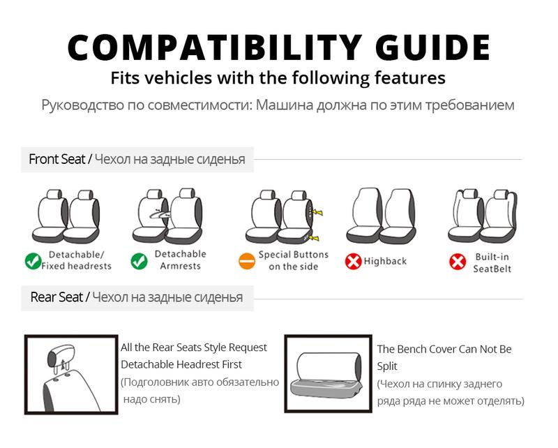 TOYOUN Automobiles Seat Covers Full Car Seat Cover Universal Fit Interior Accessories Protector Color Gray Car-Styling