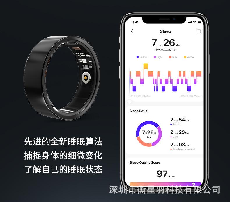 V1 diamond-encrusted smart ring titanium steel ring for men and women, personalized wedding ring accessory, Bluetooth, waterproof, pedometer, sleep and heart rate monitor