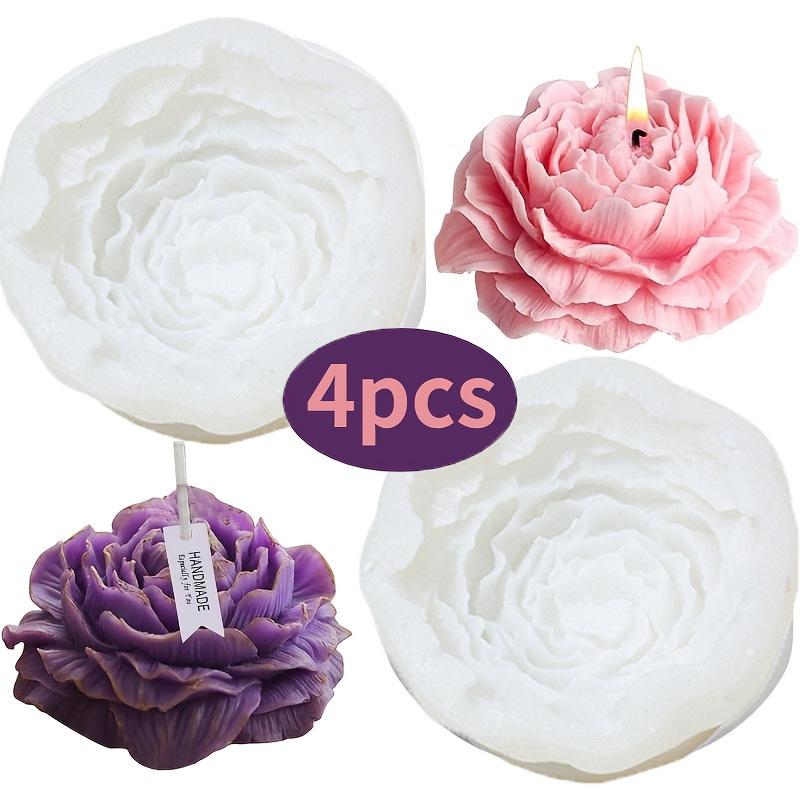 Resin Mold 4Pcs 3D Layered Peony Silicone Mold Set, for DIY Candle Making & Home Decor, Ideal for Christmas, Valentine's Day, Mother's Day & Housewarming, Craft