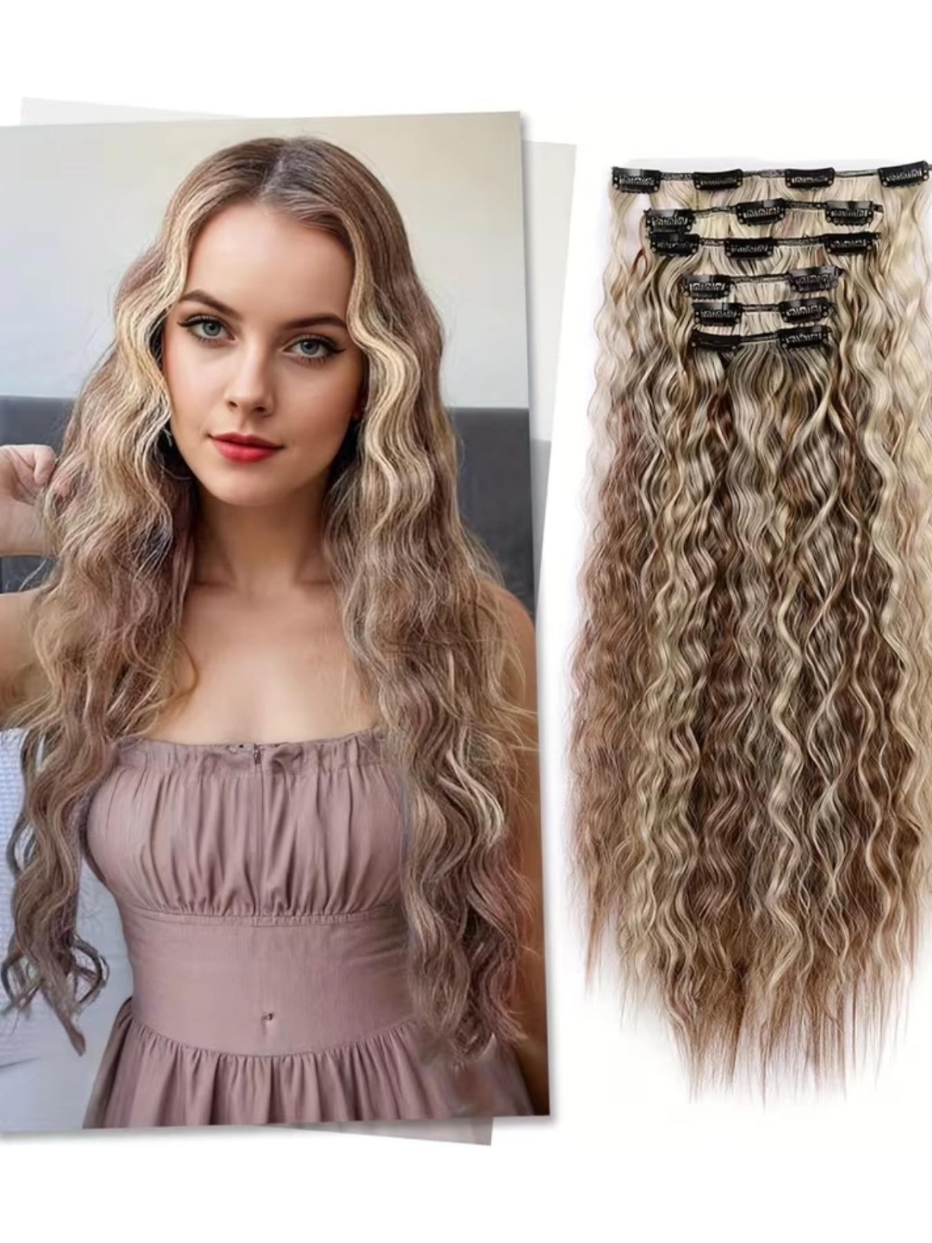 6pcs Synthetic Curly Hair Wave Curl Clip-In Hair Extensions  display picture 2