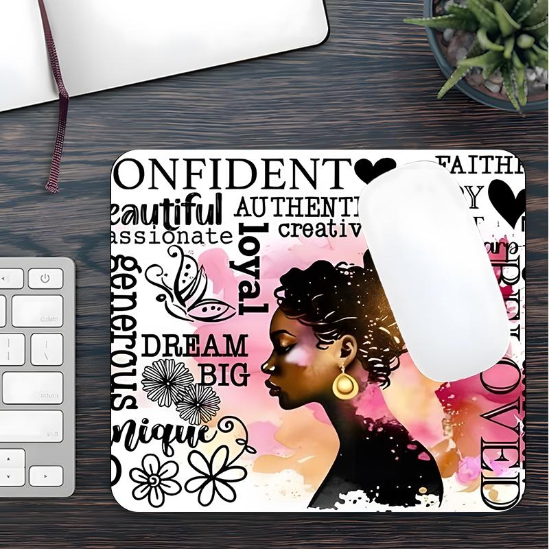 Inspirational Empowering Quotes Pattern Mouse Pad, Rectangle Gaming Mouse Pad, Non-slip Rubber Pad, Desktop Decoration Protective Pad for Home Office, Desk Accessories