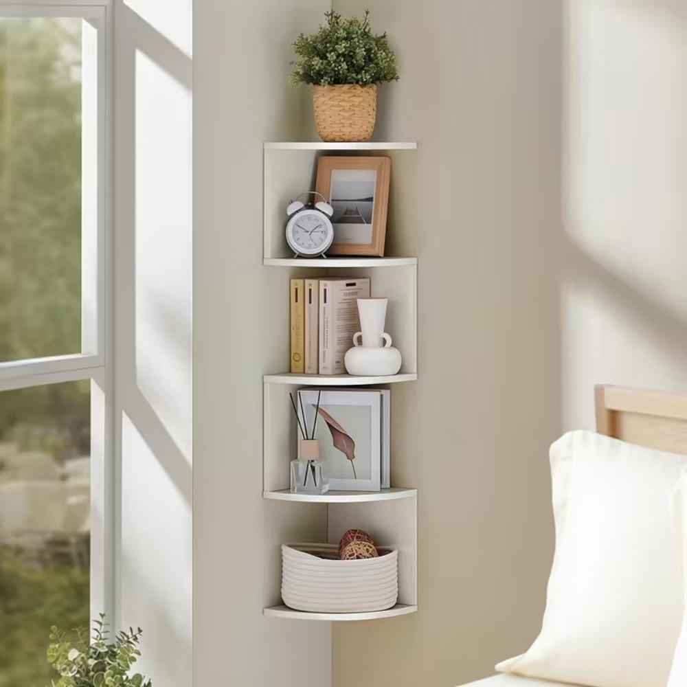 Wall-mounted corner partition shelf, creative floating bookshelf, multi-functional storage rack, Wall Mounted Organizer, a storage decoration for living room, bedroom and study, space-saving, green plant display shelf/book storage shelf