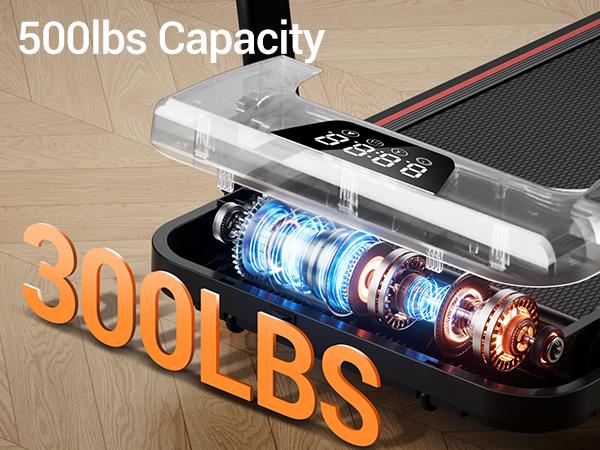 UMAY Under Desk Treadmill, High Definition Big Screen Walking Pad for Home Small, 2.5 HP Quiet Brushless, 300 LBS Capacity