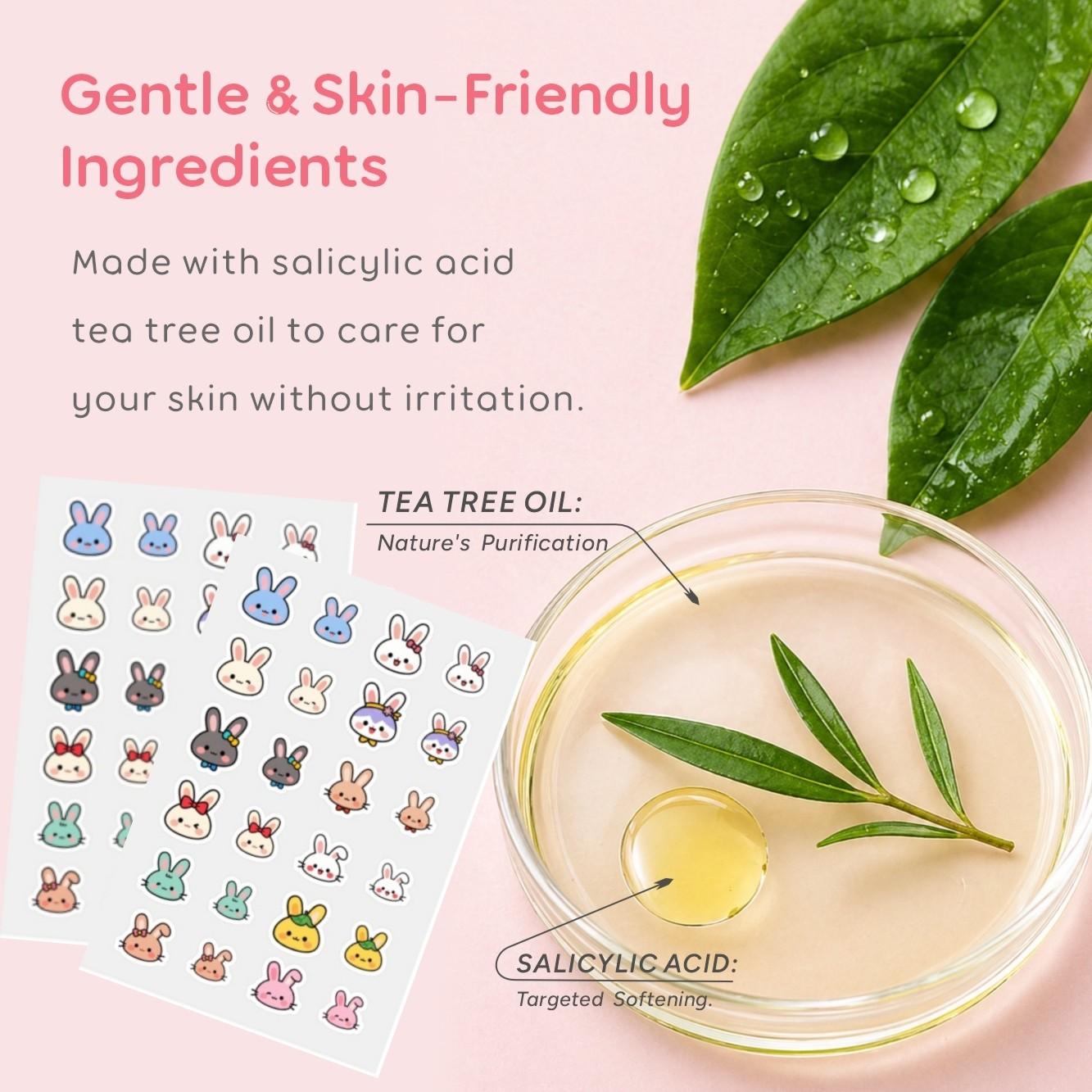Rabbit-Shaped Acne Patches, Non-Irritating, Breathable, Makeup Covering, Alcohol-Free, Odorless, Daily Facial Care, 48/120/240 Pieces