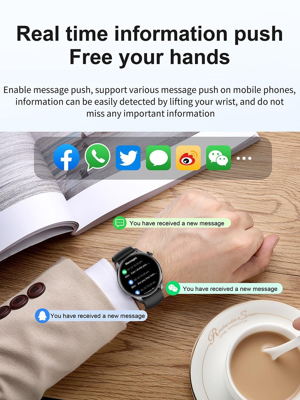 High-value smart watch, 1.53-inch touchscreen with wireless calling, over 100 sports modes and watch faces, AI voice assistant, compatible with Android and iPhone watches, fitness watch wearable device, ceramic resin strap waterproof watch.