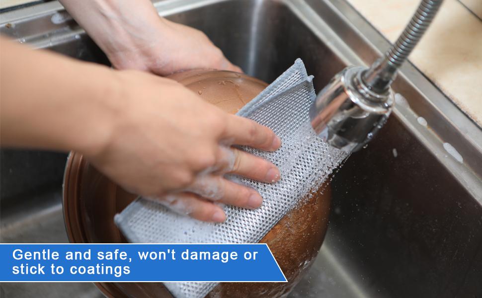 Wire Dishwashing Rag, 10 Pack Non Scratch Wire Dishcloth, Multipurpose Wire Washing Cloth for Wet and Dry, Scrubbing Wire Dishcloths for Kitchen