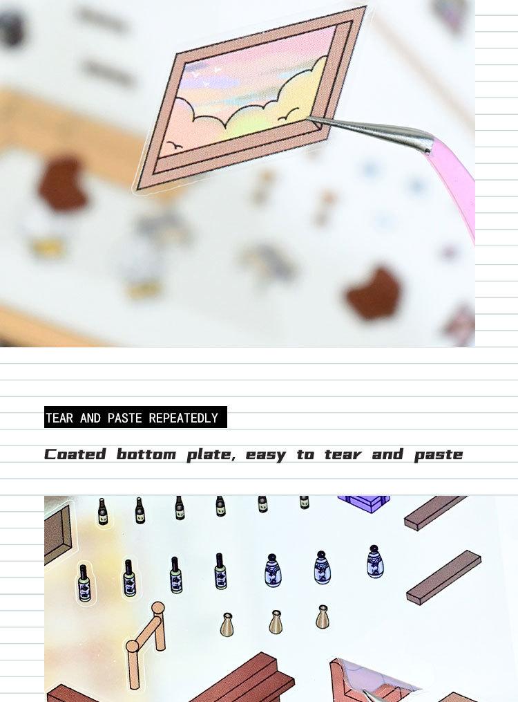 3D DIY Miniature Sticker Kit: 4 Enchanting Scenes (Pink Cottage, Penguin Ice Cream & More) + Free Tweezers | ASMR Crafting, Phone Case Decor, Creative Adult Home Gift