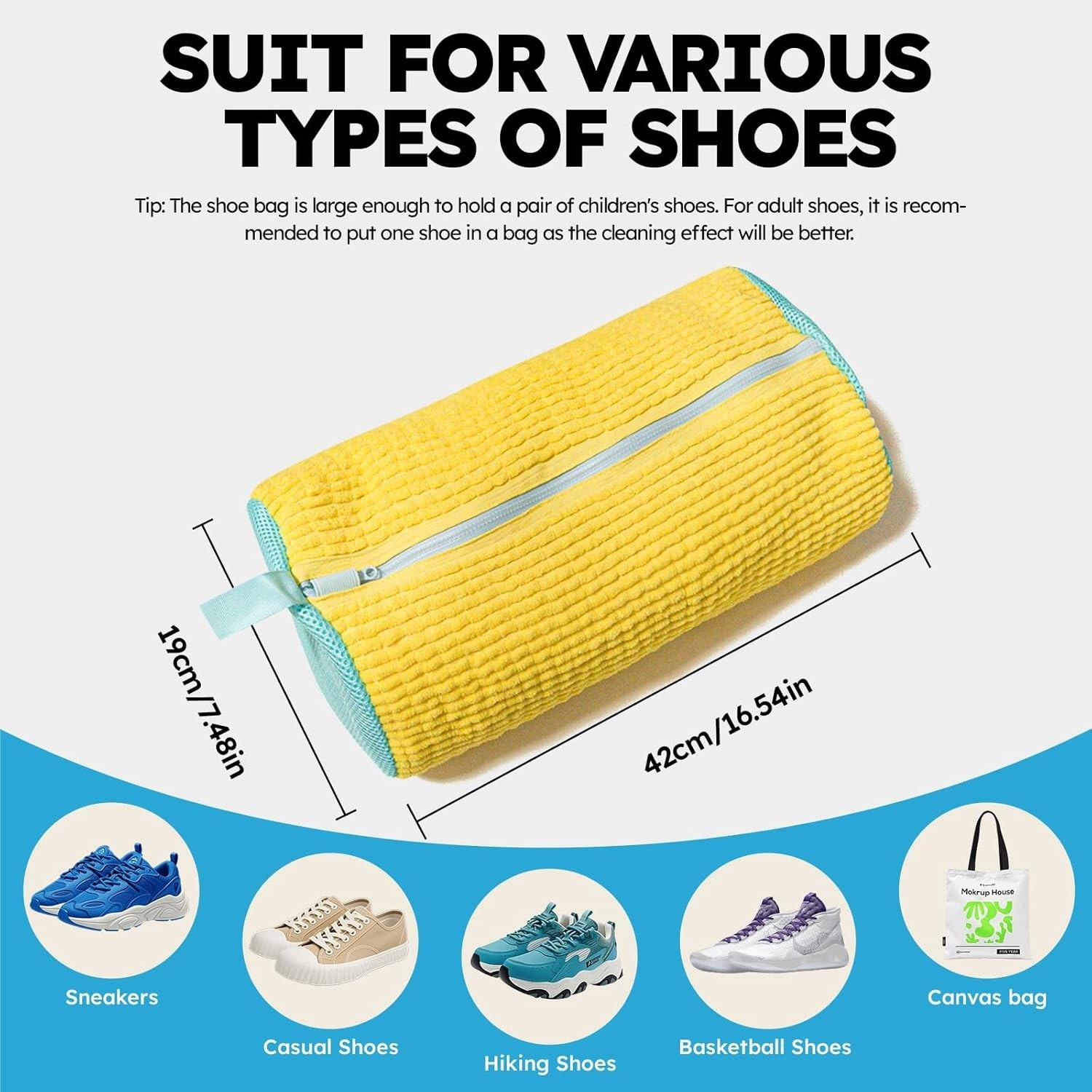 2-Pack Washing Machine Shoe Bags, Zipper Closure Laundry Bags, Protect Sports Shoes During Wash, Ideal for Travel and Home Use