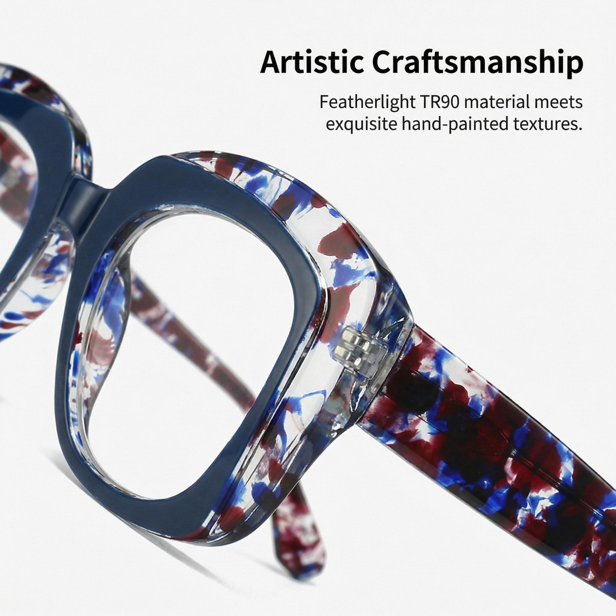 Vintage Double-Layer Square Frame Reading Glasses, High-Definition Blue Light Blocking, Eyewear for Middle Aged and Elderly