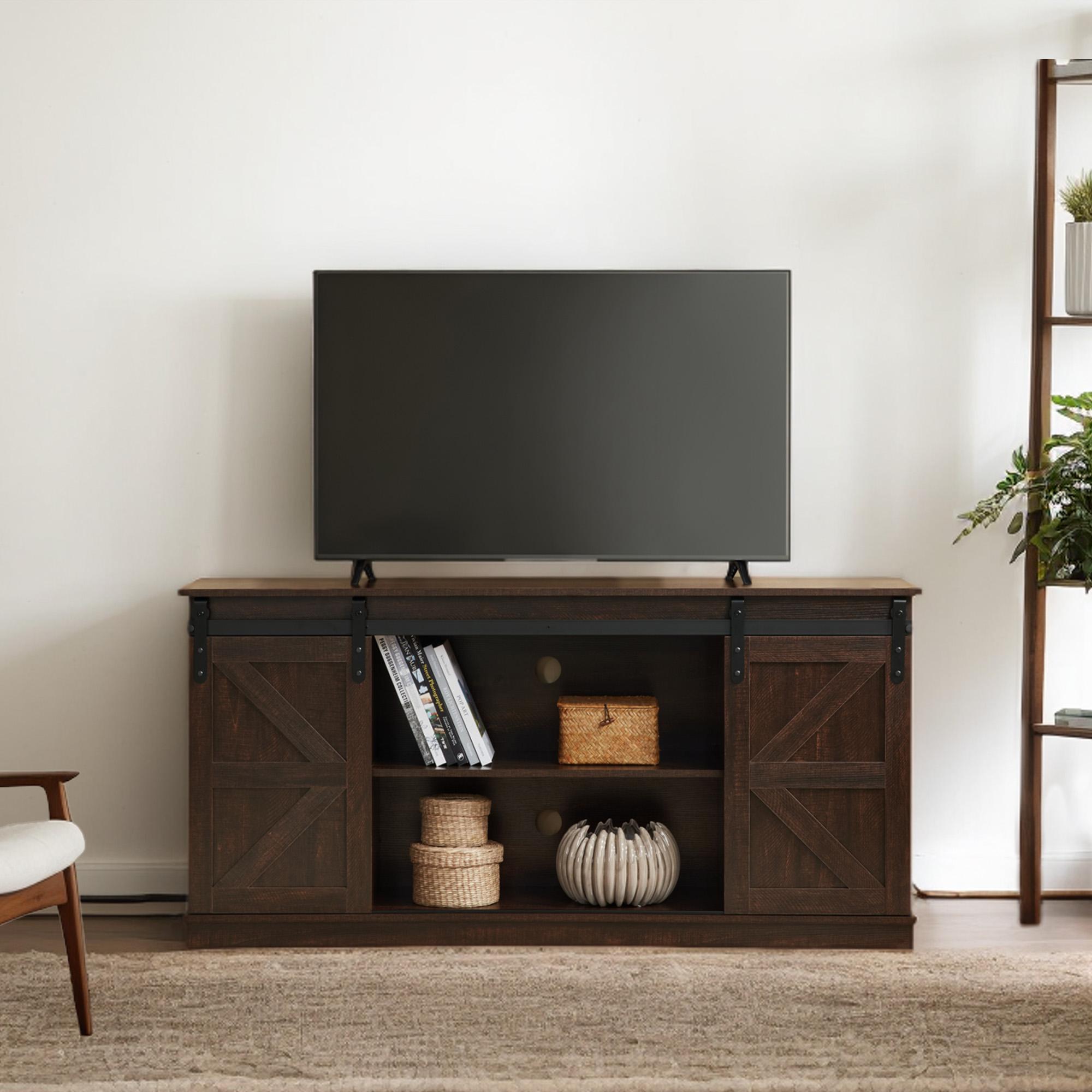 【TikTokShopBlackFriday】【Clearance】58" Farmhouse TV Stand and Entertainment Center for 65 Inch TVs, Rustic Media Console with Sliding Barn Doors, Storage Cabinets and Cable Management for Living Room Bedroom 【TikTokShopBlackFriday】【Clearance】58" Farmhouse TV Stand and Entertainment Center for 65 Inch TVs, Rustic Media Console with Sliding Barn Doors, Storage Cabinets and Cable Management for Living Room Bedroom