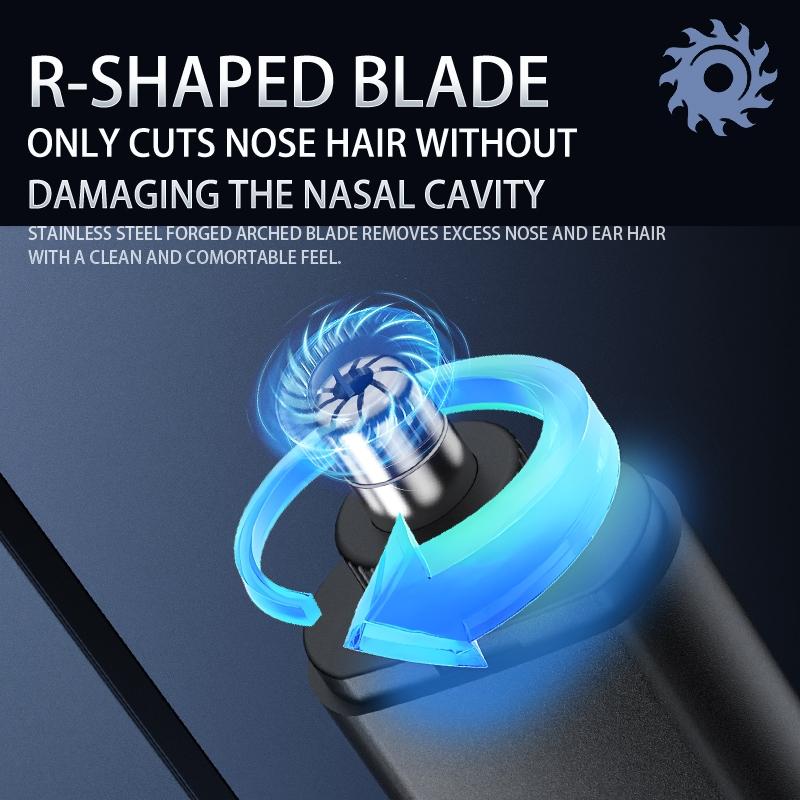 USB Rechargeable Painless Electric Nose Hair High Quality Trimmer - 3-in-1 Eyebrow & Facial Hair Clipper, Waterproof Easy-Clean Grooming Tool for Men & Women
