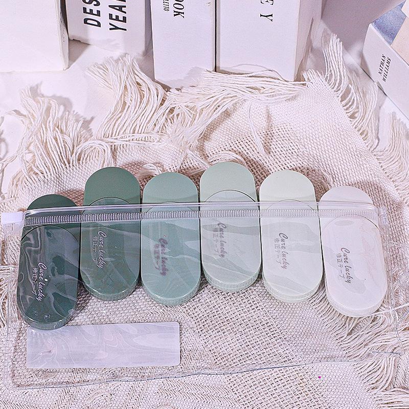 6pcs Macaron Color Mini Correction Tape Set, Soft Colors, Portable and Stylish, Light Blue, Mint, Lavender, Sky Blue, Smooth Finish, Ideal Gift