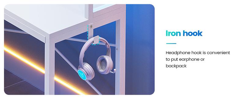 SEDETA 45.3-inch L-Shaped Desk Reversible Gaming Desk Desk Desktop Workstation Furniture Shelves Organization Office Study Modern Design