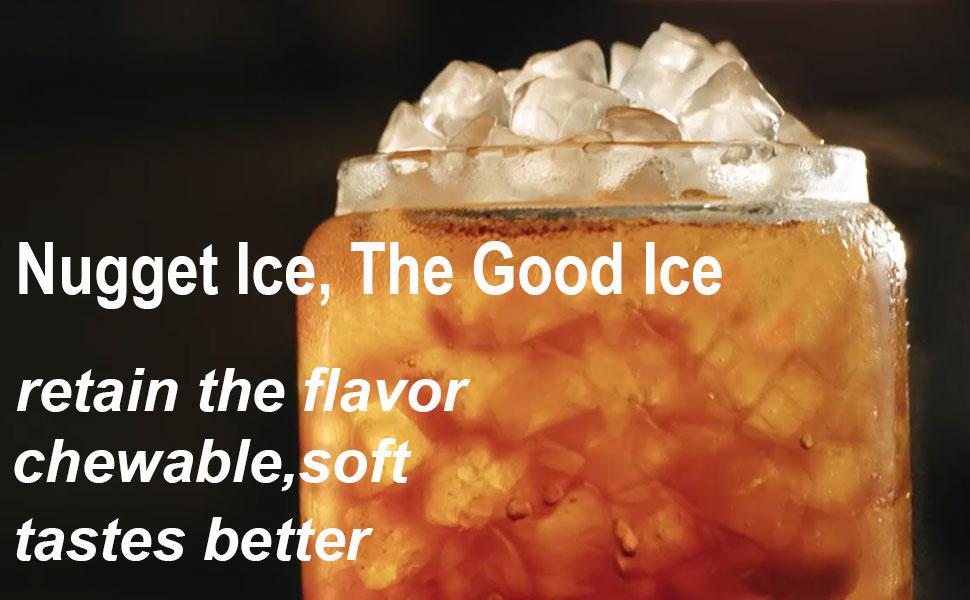 COWSAR Nugget Ice Maker with Handle,33lbs/Day, Produce a Basket in 1.5 Hour, Self-Cleaning, One-Click Design, Compact Ice Maker Nugget with Chewy Ice for Home Bar Party,Black