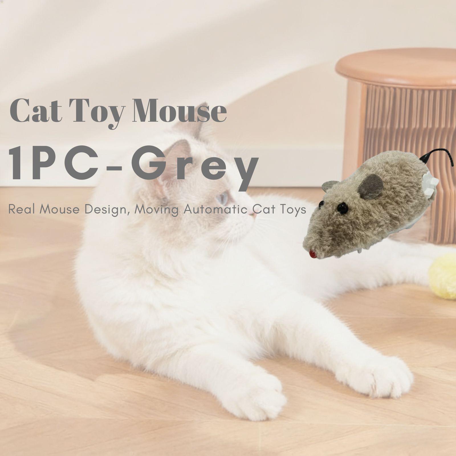 1pc Interactive Cat Toy Mouse, Plush Toy - Durable Plastic, No Batteries Needed, Suitable for Medium Breeds, Fun Cat Toy | Interactive Mouse Toy, Indoor Cat Interactive Toy, Hot Selling in Worldwide, Kittens