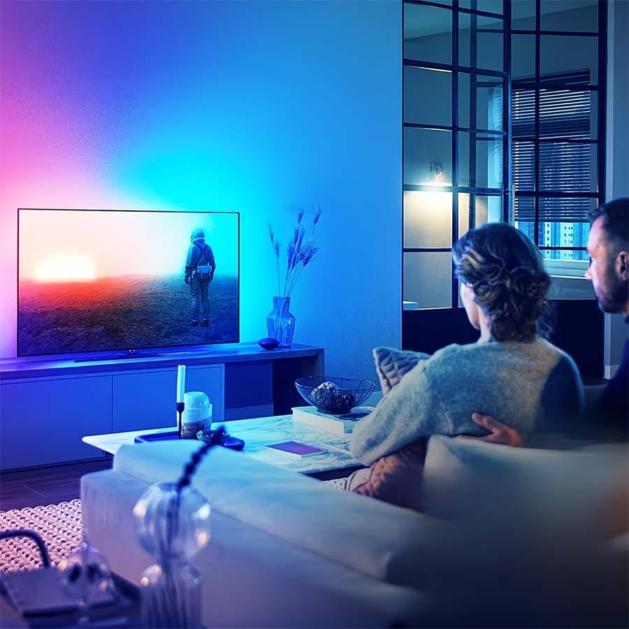 1PC RGB LED TV Backlight Strip, 24-Key Remote, Adjustable Brightness, Dynamic Mode, 39.37-590.55 Inches, Ideal for Gaming Room and Home Decor