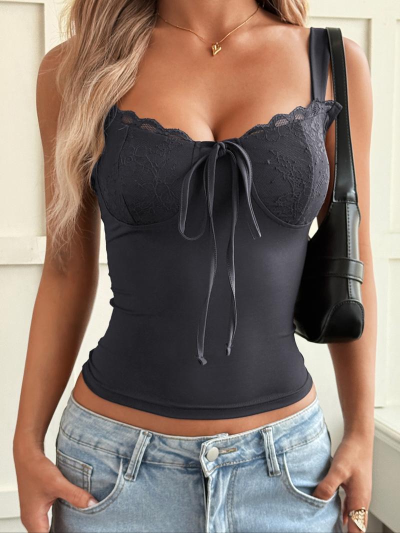 Women's Lace Trim Bodysuit Fashion Slim Fit Top Strapless Comfortable Fabric, Casual Style Short Sleeve Plain Design