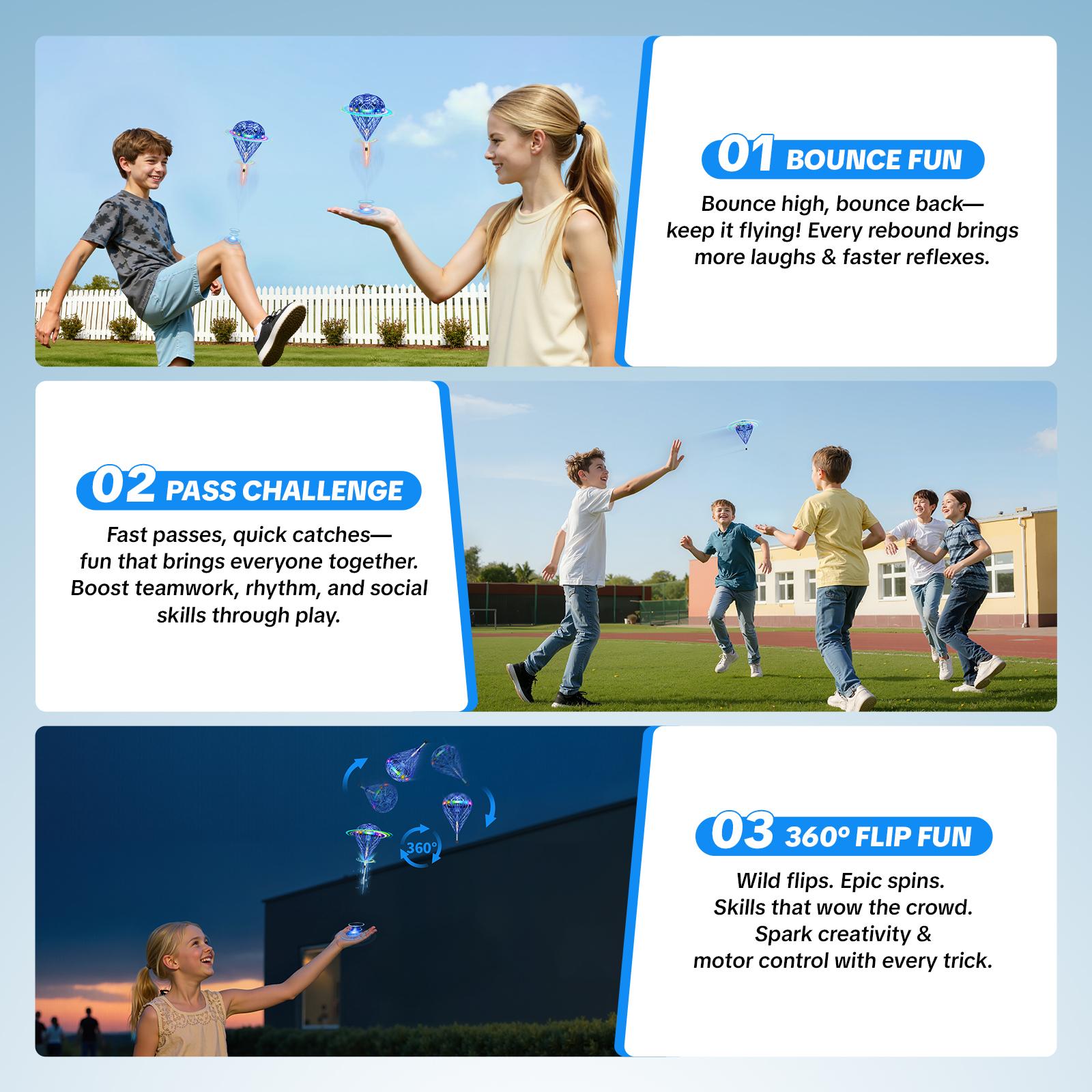 Flystars Motion Control Flying Orb Ball Drone – 360° Flip & Trick Hover Ball Spinner, Hand-Controlled Mini Drone for Kids Ages 6+ & Adults, Indoor/Outdoor Galaxy Toy, Fun Gift for Halloween, Easter & Christmas