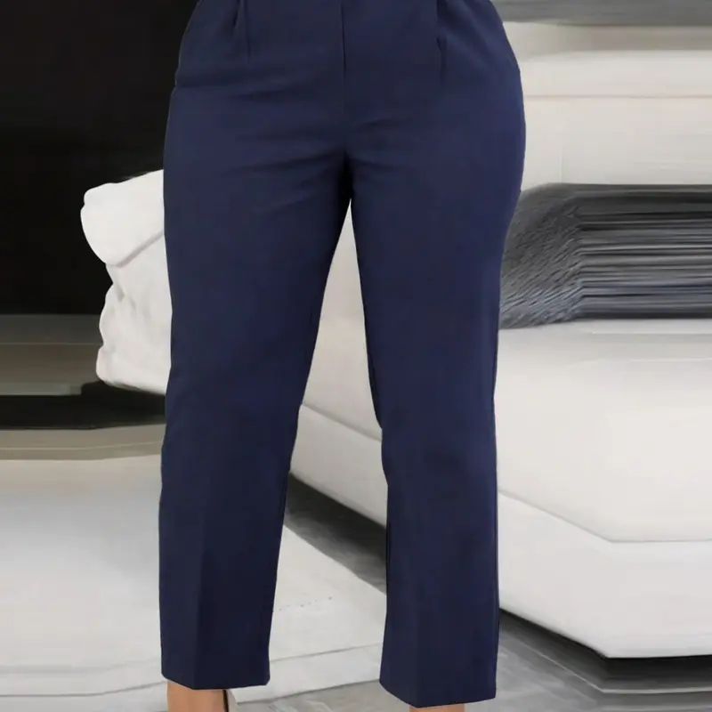 Plus Size Women's Basic Minimalist Aesthetic Casual Bottoms, Fashion Trousers, Fit