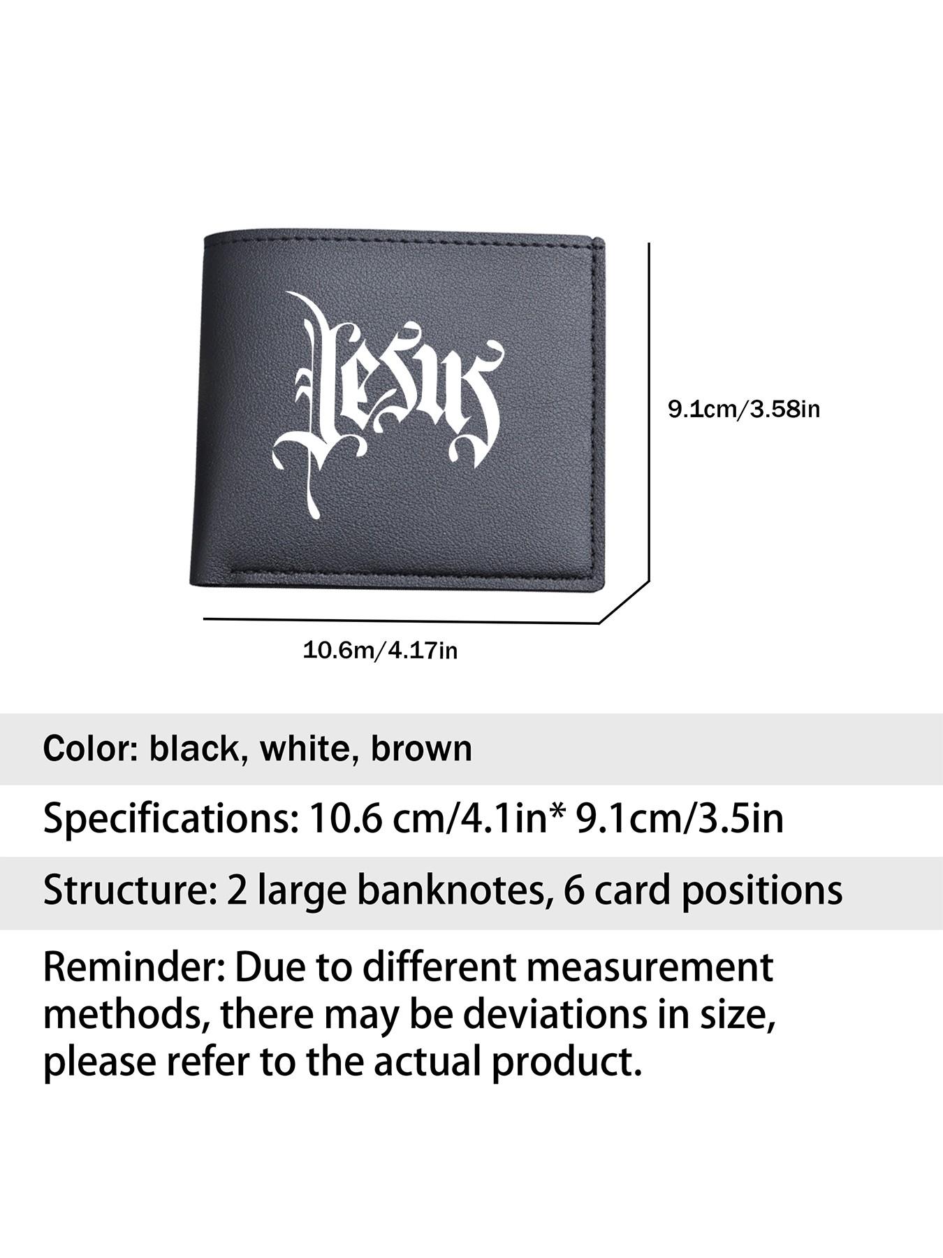 Gothic Jesus Print Unisex Wallet, PU Leather Bifold Card Holder with Coin Pocket, Christian Faith Purse for Men Women, Religious Accessory for Church & Daily Use