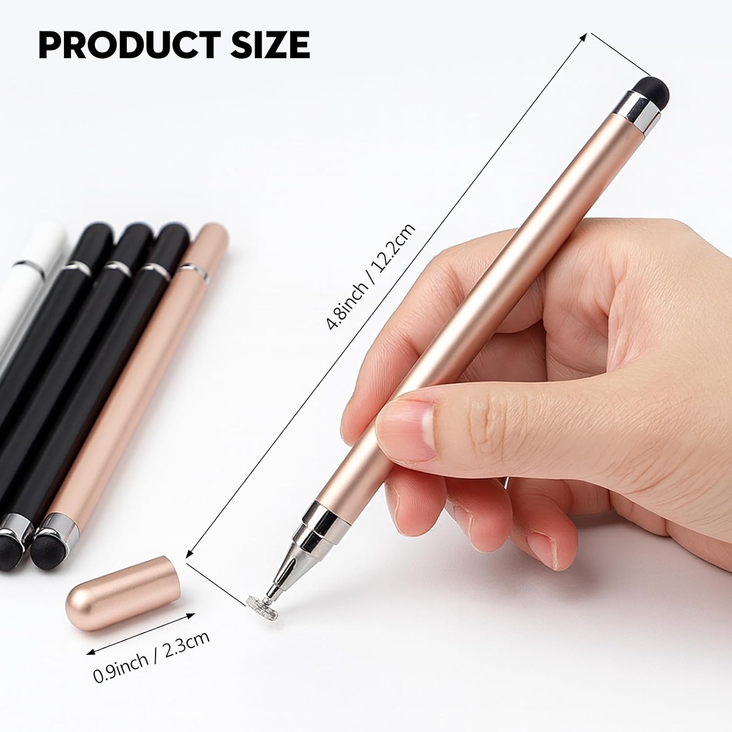 3-Pack Smooth Universal Stylus Pen Accessories for All Touchscreen Devices, 2-in-1 Precision Disc Tip Stylus Compatible with Android, iOS, Tablet, Smartphone – Perfect for Writing, Drawing