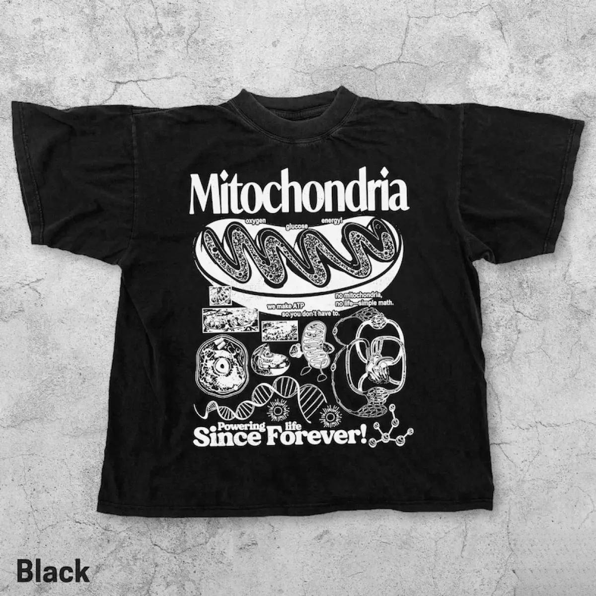 Men's Vintage Mitochondria Biology Graphic Short-Sleeve Top, Casual Round Neck Streetwear Menswear, Soft T-Shirt Gift for Geeks (Mens Gifts Option), Shortsleeve