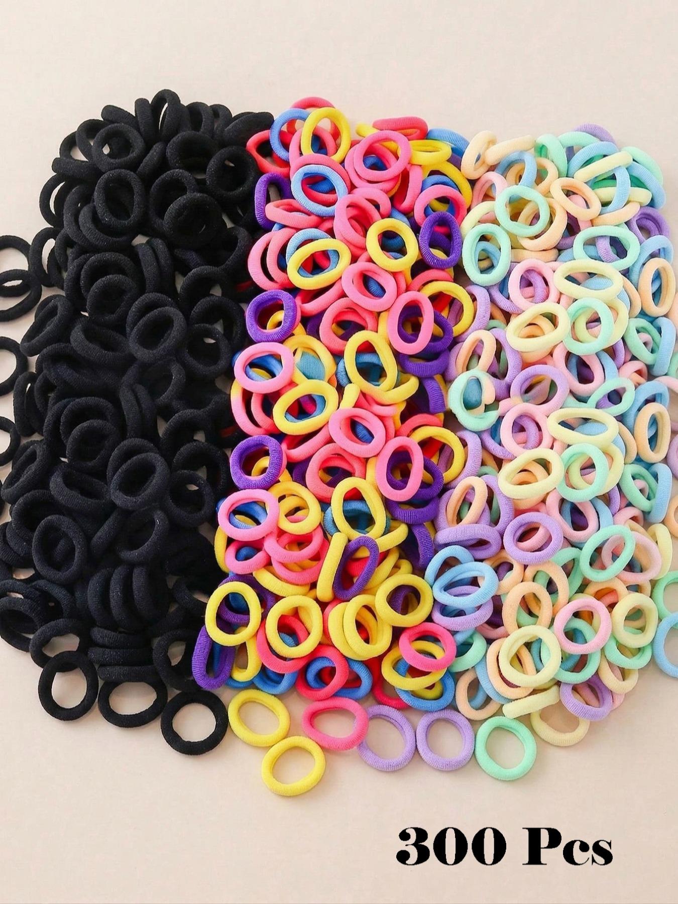300pcs-Set-Colorful-Basic-Hair-Ties-Scrunchies-For-Girls-Ponytail-Holders-Damage-Free-Hair-Accessories-For-Daily-Use