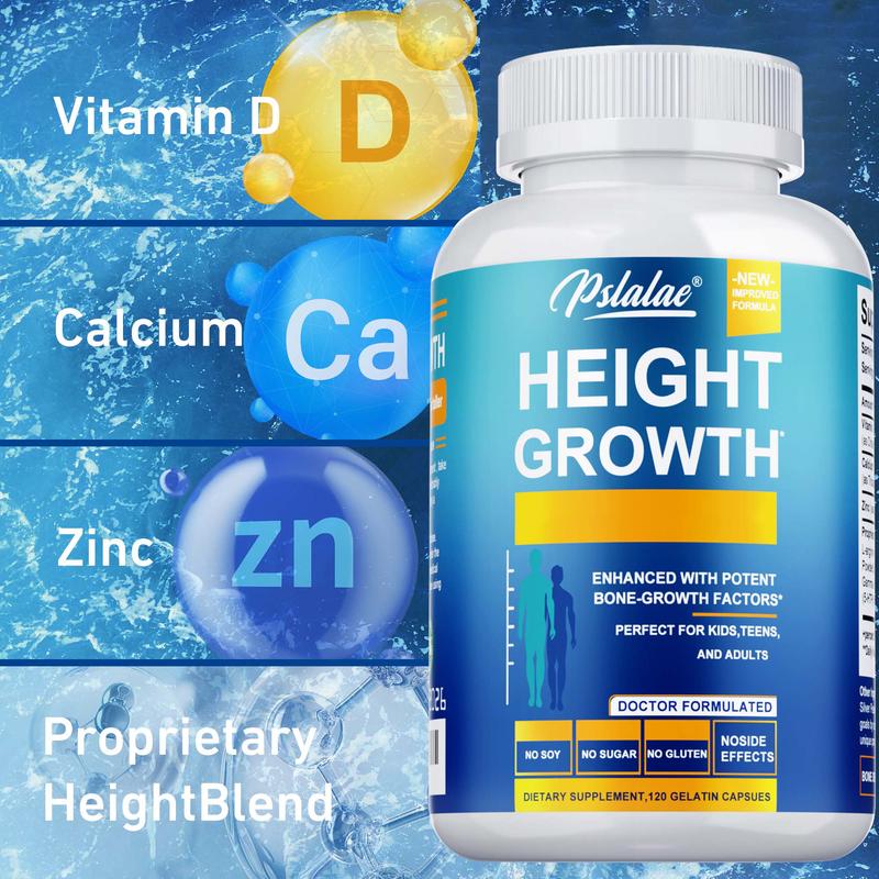 Pslalae Growth Capsules - Natural Height Increaser -120 Capsules Glucosamine Nutrients Dietary Chondroitin
