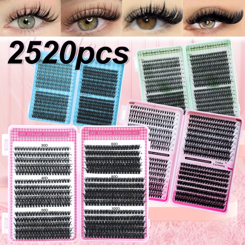 High-capacity false eyelashes in various styles, D-curved design, easy DIY personal false eyelashes, DIY false eyelash extension kit, Individual lash extensions, suitable for daily use, parties, travel