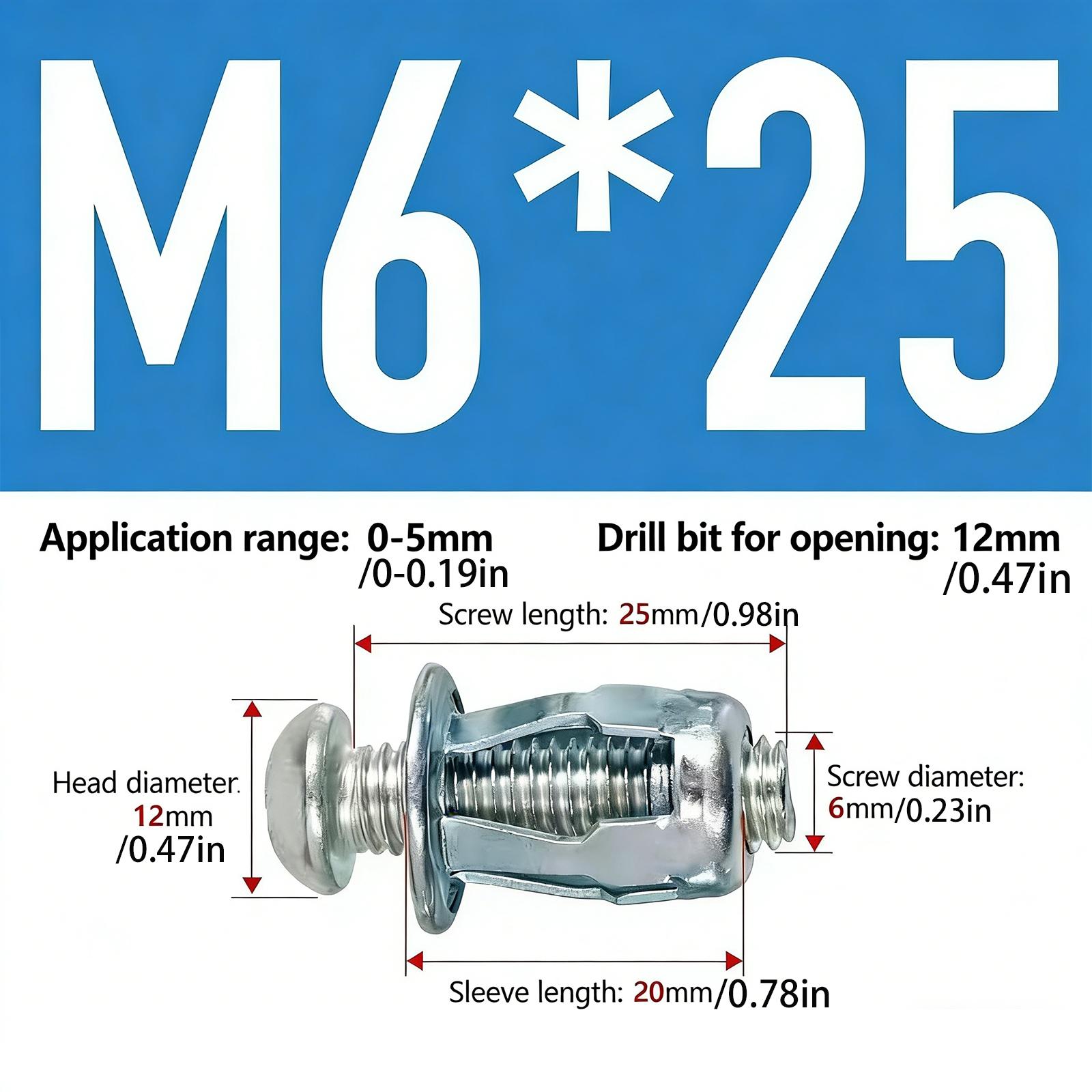 Heavy Duty Bolt Hollow Door Anchors Toggle Bolts for Drywall, Carbon Steel Expansion Screws Set, Expands Behind Wall for Cabinets Walls, Bolt Anchors for 0-5mm Thin Doors Drywall Caravan Walls, Easy Install Multi-Purpose Anchors Heavy Duty Bolt Hollow Door Anchors Toggle Bolts for Drywall, Carbon Steel Expansion Screws Set, Expands Behind Wall for Cabinets Walls, Bolt Anchors for 0-5mm Thin Doors Drywall Caravan Walls, Easy Install Multi-Purpose Anchors