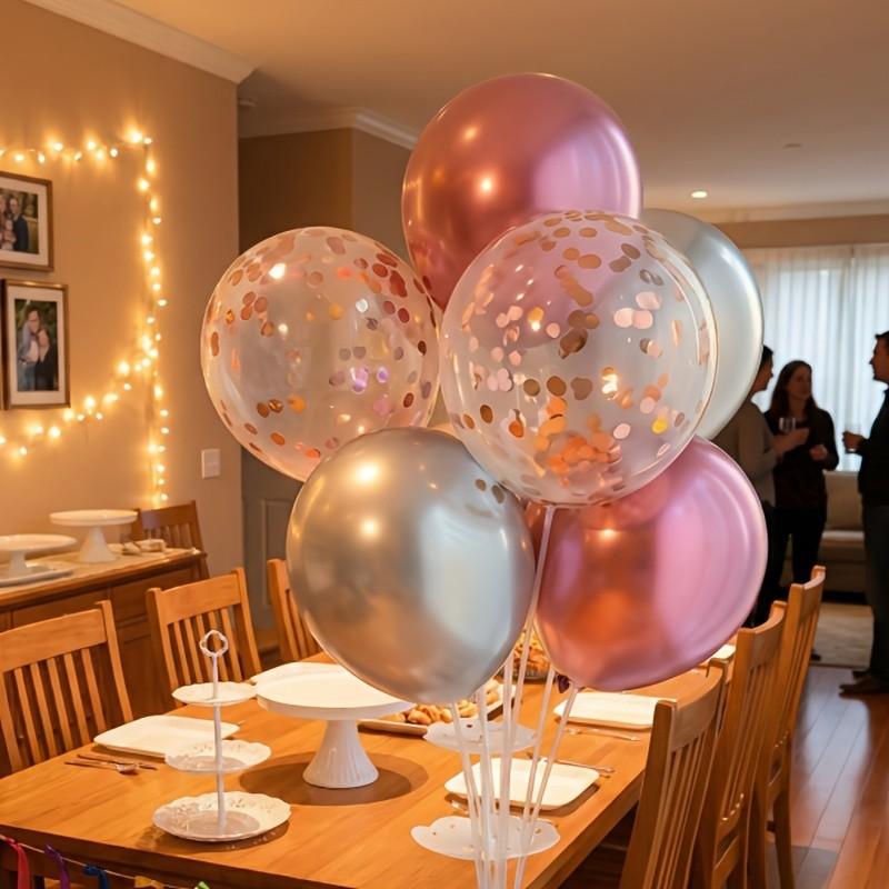 Balloon Column Set with Adjustable Height Transparent Balloon Sticks and Base, Perfect for Weddings Birthdays Baby Showers Engagements New Year Valentine's Day Mother's Day Party Decorations, Balloon Party Supplies