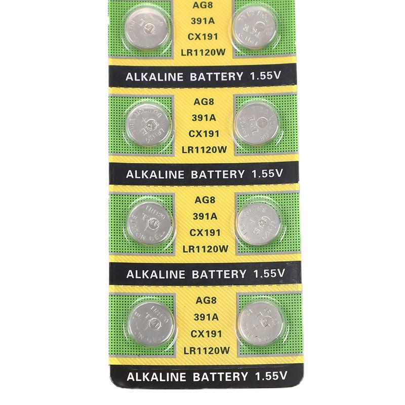Ag8 Lr1120 Lr57 Sr55 Lr55 1.5v Alkaline Button Battery, for Car Key Fob, Calculator, Watch, Small Electronics, Replacement Battery