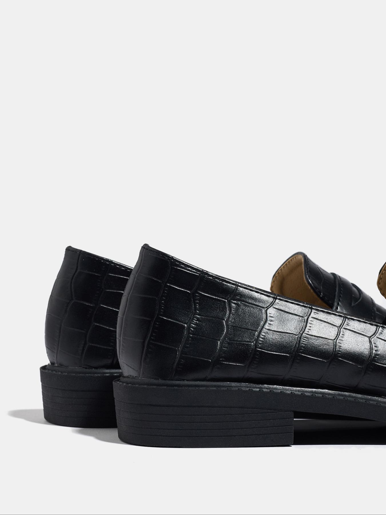 Women's Fashion Fall New Thick Sole Square Toe Soft PU Leather Shoes, Slip-On Comfortable Loafers for Work & Casual Wear