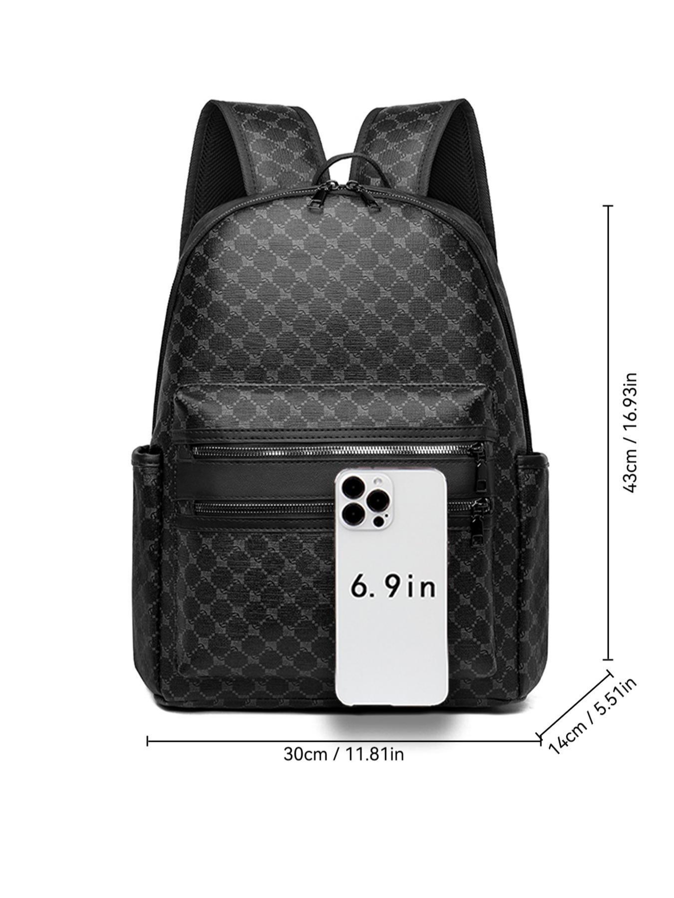 New Large Capacity Circle Pattern Backpack, Simple Fashion Casual Men's Backpack, Ideal for Students, Office Commute, Short Trips