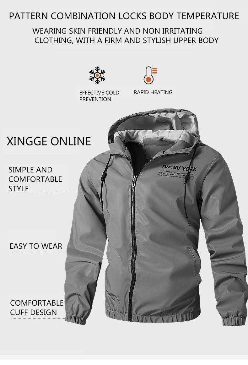 Men's Reflective Motorcycle Jacket, Night Visibility Gear, Windproof & Waterproof Design, Outdoor Sports Casual Wear, Comfortable Fit