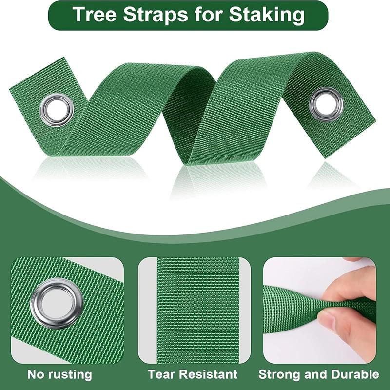 4/6Pcs Tree Support Straps, Durable Plant Stabilizer Bands for Seedlings, Wind & Hurricane Protection, Practical Garden Tree Fixing Accessories for Outdoor Plants