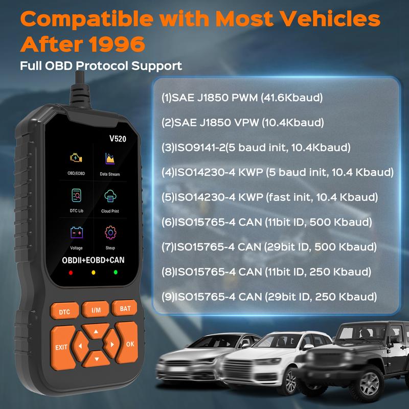 Obd2 Scanner Diagnostic Tool with Battery Tester, Car Code Reader ...