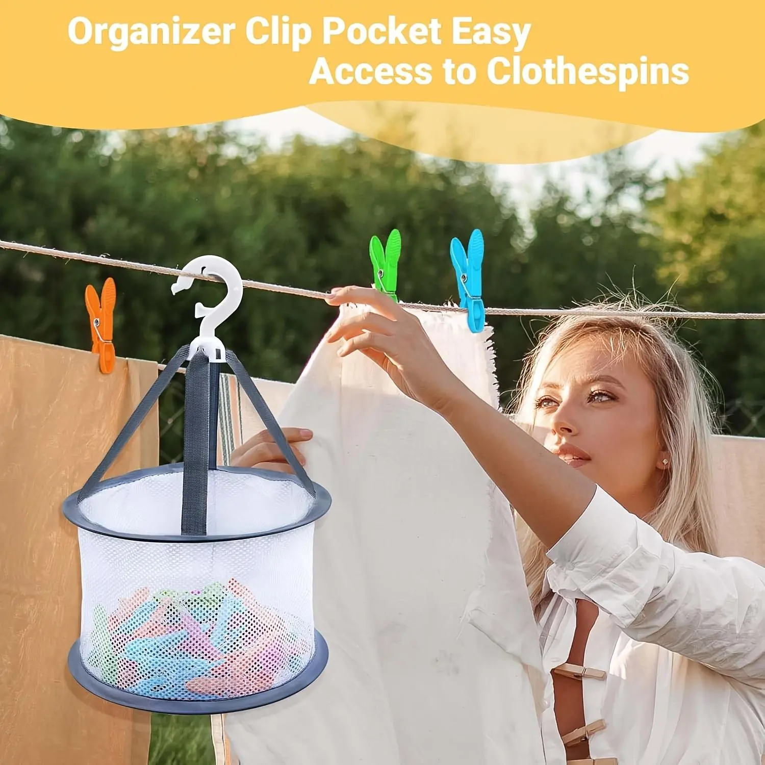 1 Storage Basket + 24 Plastic Hangers - Ideal for Clothes, Socks And Underwear, Laundry Organization, Laundry Baskets