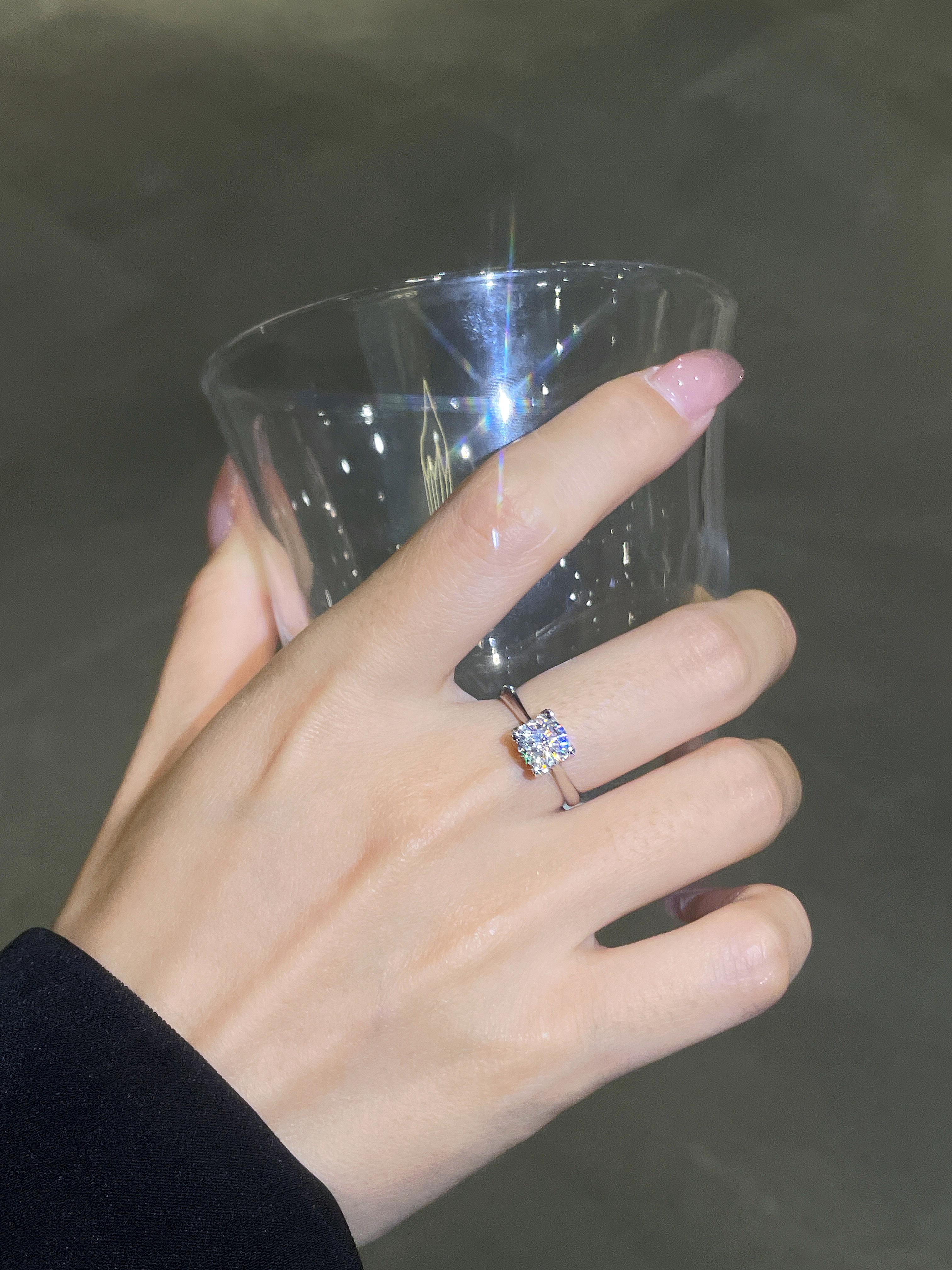 【#346 Today's Special】 Classic Four-prong Floating Round Brilliant Synthetic Moissanite  in 925 Sterling Silver Jewelry