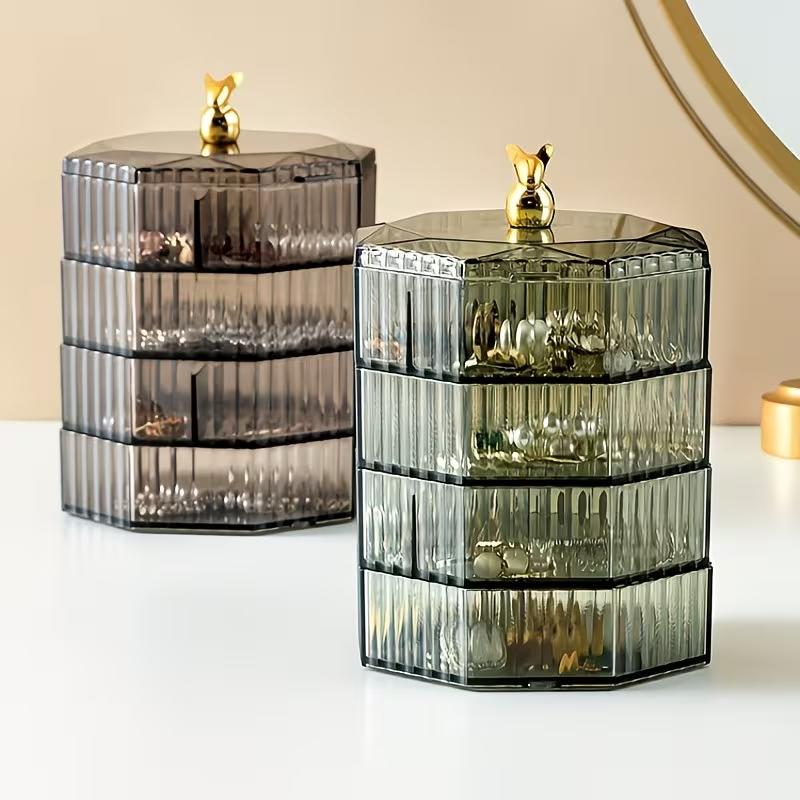 High-End Rotating Jewelry Organizer Box, Elegant Necklace Earring Storage, Multi-Layer Jewelry Case, Stylish Handheld Accessory Box