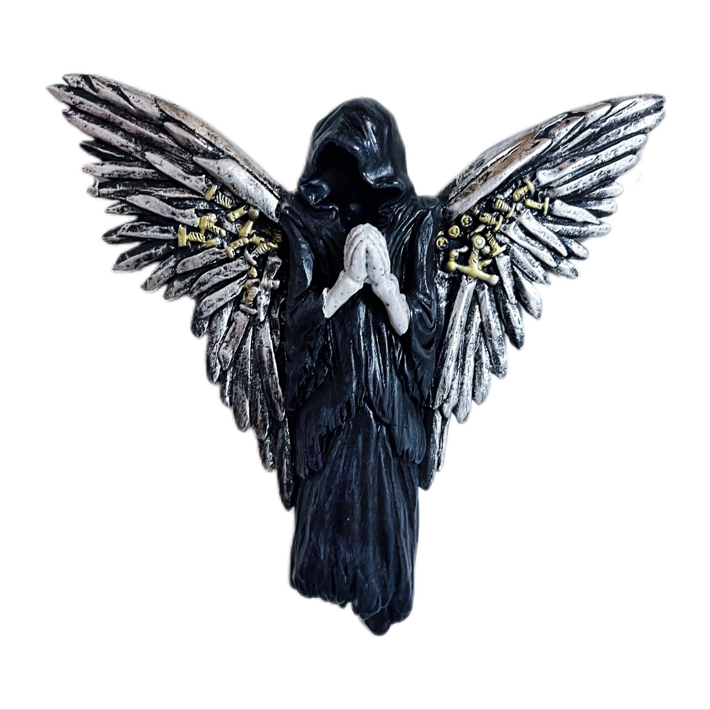 Resin Angel Statue Wall Hanging Decor, Wall Mounted Decor, Unique Home Living Room Bedroom Decoration, Perfect Creative Gift Idea, Elegant Resin Artwork, Wall Ornaments, Aesthetic Design, Decorative Wall Art