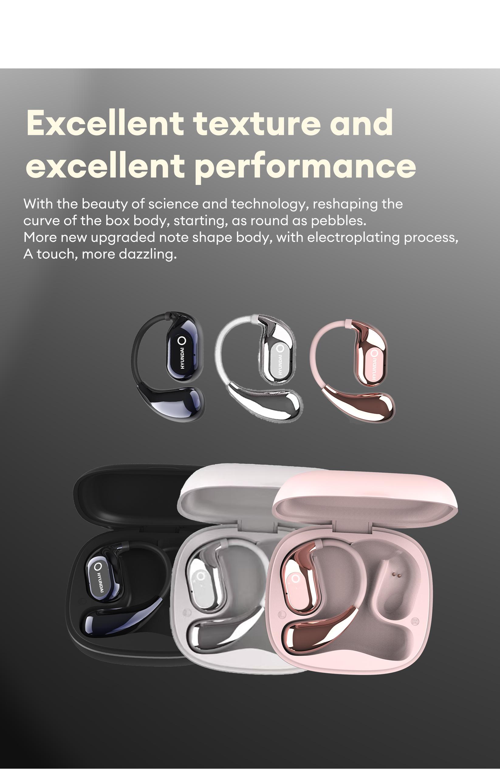HYUNDAI HY Q18 PRO Electronic Earbud Bluetooth Headset with Full Color Touch Screen, Audio Wireless Headphones for Music & Phone Calls