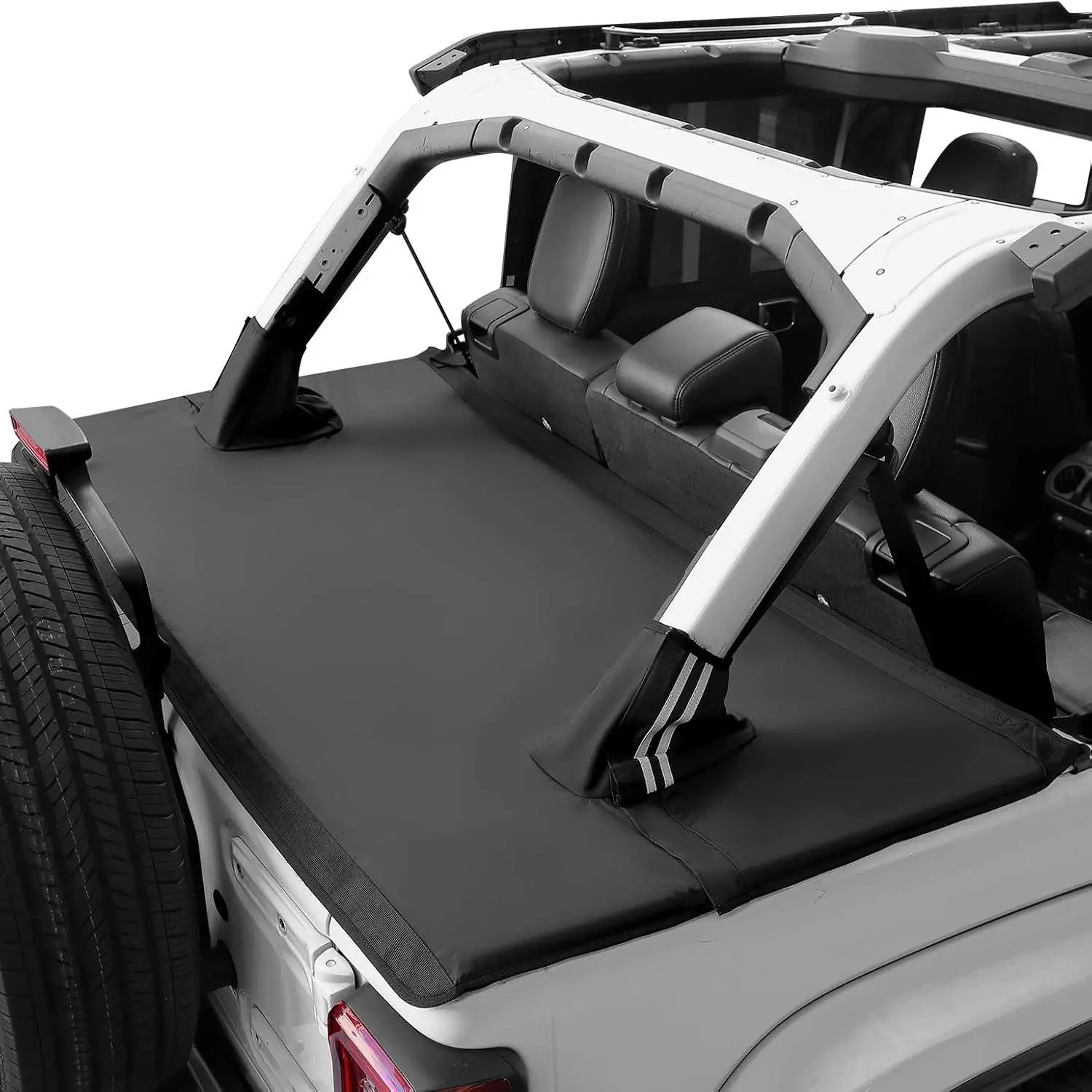 Tonneau Cover 4 Door Compatible with Wrangler JLU 2018-2026, Trunk Cargo Cover Tailgate Cover JL Accessories