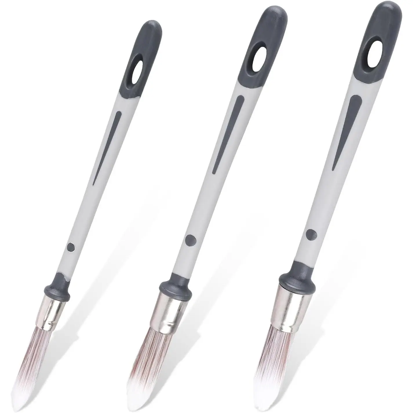 3pcs Paint Brushes for Walls, 0.45/0.6/0.7 inch Small Paint Brush Wall Trim Painting Tools Ideal for Baseboards House Wall Corners Paint Edger Brush and Touch Up Painting