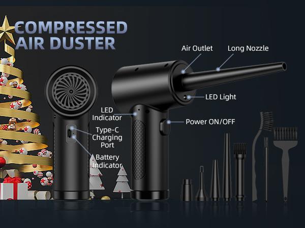 ZARIMI Portable Cordless Duster 51000RPM USB Rechargeable Multi-Function Car & Keyboard Cleaner Machine Lightweight Handheld Vacuum Eco-Friendly Energy-Efficient