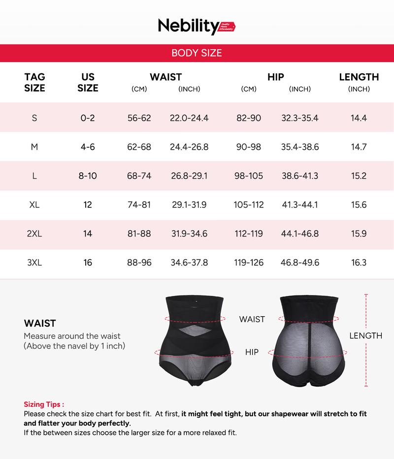 Nebility Women Hi-Waist Double Core Shaping Panty Basic Compression Womenswear