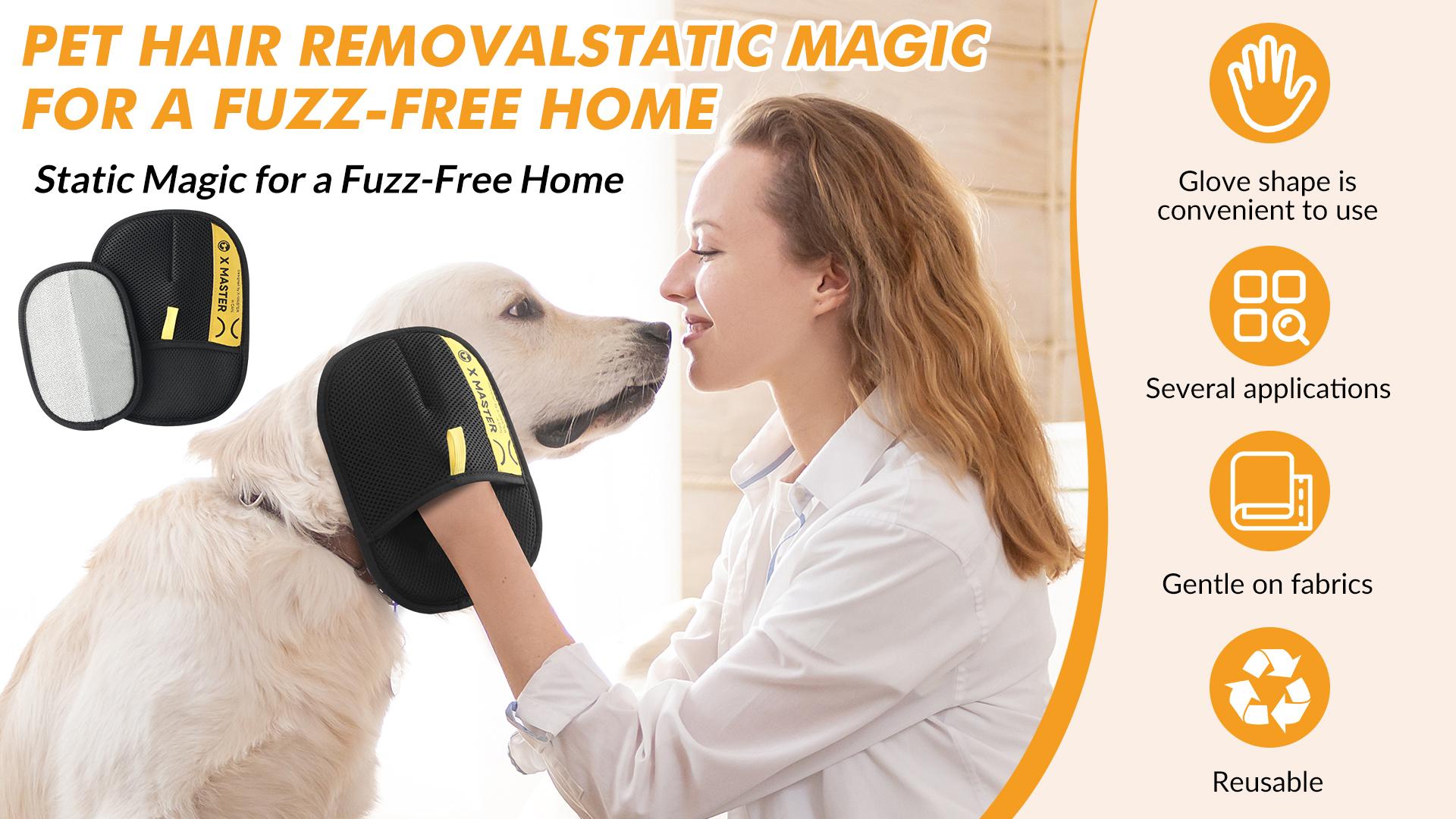 Pet Double Sided Grooming Gloves,Static Removal Gloves for Pet Hair,Multi-Function,For Washing,Hair Removal,Beauty,Sofa,Bed Sheets,Clothes,Suitable for Cats and Dogs