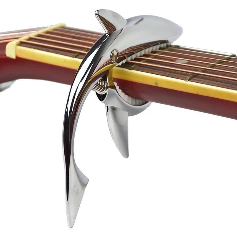 Sharks Shape Guitar Capo, Acoustic Capo, Electric Guitars Capo, Premium Zinc Alloy Guitar Accessories, Guitar Chord Presser for Ukulele Mandolin Banjo Bass